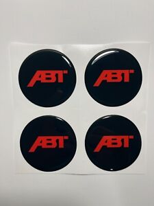 4x ABT Silikon Emblem Aufkleber Radmitte Radkappen Nabendeckel Decal Logo