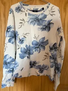 Gant Female White 100 % Cotton Floral Long Sleeve Sweatshirt XS - Picture 1 of 4