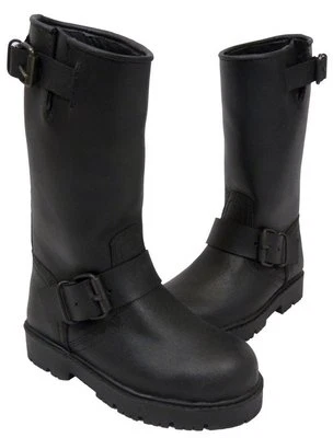 BABY BIKER Kinder Kinder schwarz Biker maßgeschneidert Leder Motorrad Motorrad Kinder Stiefel T