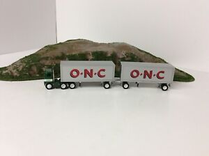 Winross White 5000 O-N-C with Dbl.  Van Trailers. Custom made, New in Box