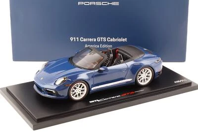 1:18 Spark Porsche 911 (992) Carrera GTS Cabriolet America Edition Blu WAP DEAL - Immagine 1 di 4