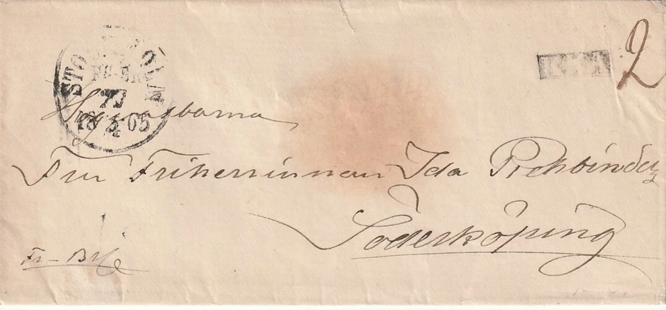 SWEDEN: Military pre-philately Free letter cover Stockholm KKA, 1865, Scarce. - Image 1 of 1