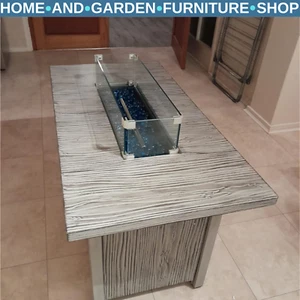 50000 BTU Gas Fire Pit Table w/ Glass Screen Beads & Cover Outdoor Patio Heater - Picture 1 of 13