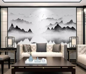 3D Mountain Boat 37312NA Wallpaper Wall Murals Removable Wallpaper Fay - Picture 1 of 11