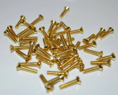 50-PK Transtech Steel Wall-Switch-Plug Plate Screws 5/8" #6-32 Thread P Brass   - Image 1 of 4