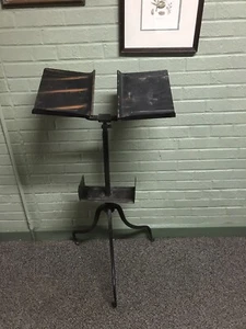 ANTIQUE VTG METAL & CAST METAL BOOK BIBLE DICTIONARY STAND W/HEELS 43 X 20 X 15” - Bild 1 von 13