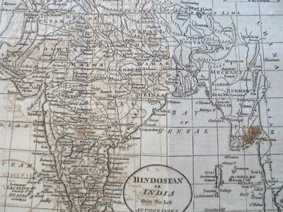 India Imperio mogol Agra Delhi Calcuta Bombay Madras 1796 Doolittle mapa temprano Foto 1 de 4