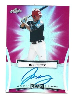 Joe Perez AUTOGRAPH /3 Red RC Houston Astros 2017 Leaf Metal Draft AUTO Baseball - Image 1 of 2