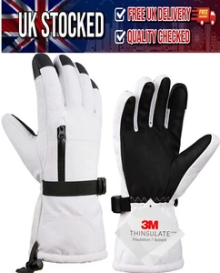 FIORETTO -40℉ Thinsulate 3M Waterproof Thermal Skiing Gloves - White Size Large - Picture 1 of 1