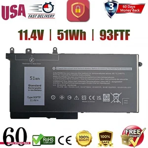 93FTF Battery for Dell Latitude 5280 5480 5580 5590 5490 5288 5290 5488 US 51Wh - Picture 1 of 10