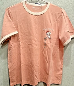 US seller- CA-Uniqlo x Peanut UT Club Pink Women Tee embroidered summer 471135 - Picture 1 of 5