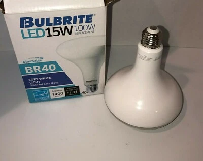 Bulbrite  #772853 LED BR40 Dimmable Bulb 15W 1400 Lumen Std. Base One Bulb - Image 1 of 4