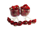 Handgefertigte rote Blumennadel Haarzubehör für Bräute Brötchen wiederverwendbar 12 Stck.