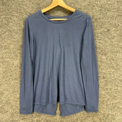 Old Navy Activewear T-Shirt Women S Small Blue Long Sleeve Crew Neck Rayon - Image 1 of 4