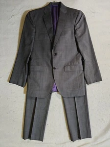 Ted Baker London Endurance 2 Piece Wool Suit Gray Pin Striped Men's Sz 36R 29x28 - Picture 1 of 18