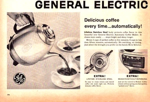 GE General Electric Coffee Automatic Pot Delicious Vintage Print Ad 1959 - Picture 1 of 4