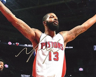 Foto firmada por Marcus Morris Detroit Pistons Suns Rockets 8x10 certificado de autenticidad LOM (PH3600) Foto 1 de 2