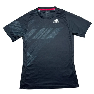Adidas Freelift Printed Performance Tennis Shirt Black Sz S Heat RDY Breathable - Image 1 of 4