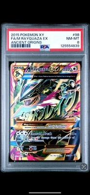 2015 POKEMON XY ANCIENT ORIGINS #98 FULL ART/M RAYQUAZA EX PSA 8 - Image 1 of 2