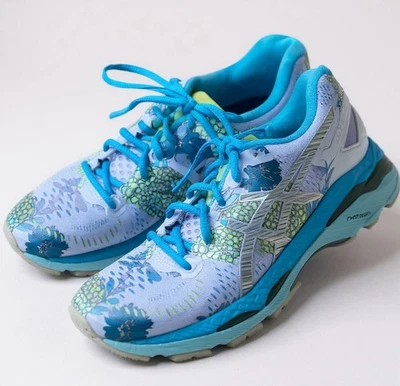 Zapatos para correr ASICS Gel-Kayano 23 T6A5N para mujer talla 7,5 azules florales FlyteFoam Foto 1 de 4