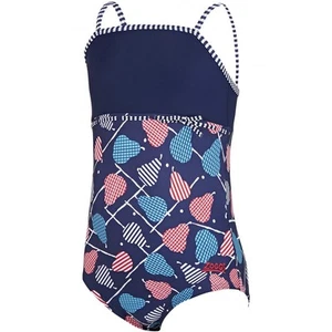 Zoggs Girls Pears Classicback Swim Swimwear Swimsuit Holiday Costume Navy/Multi - Picture 1 of 2