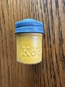 VINTAGE KODAK Metal FILM Can CANISTER- embossed - Blue & yellow Collectible - Picture 1 of 8