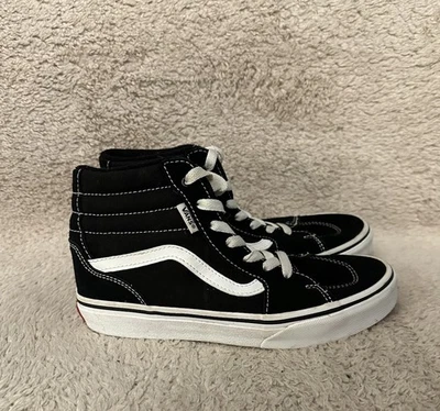Vans Off The Wall Old Skool High Top Black Shoes Sneaker Suede Kids Boys Size 3Y - Image 1 of 4