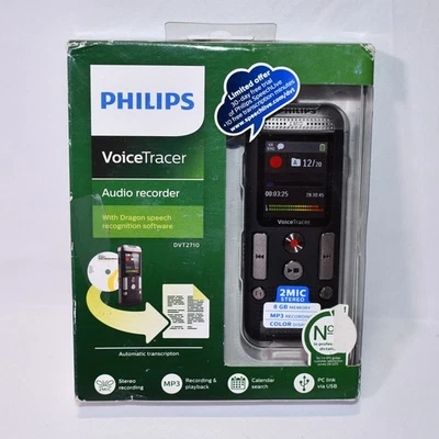 Sealed Brand New Philips Voice Tracer DVT2710 Audio Recorder 0725!!! - Image 1 of 4
