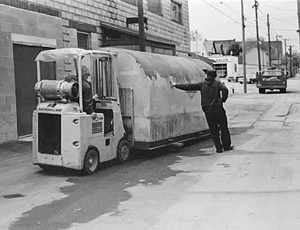 Rare Vtg 1970s Photo Negative: Caterpillar V40B Forklift Moving Prototype Cab - Picture 1 of 1