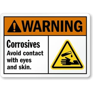 Corrosives Avoid Contact Warning Aluminum Weatherproof Sign b00830 - Picture 1 of 1