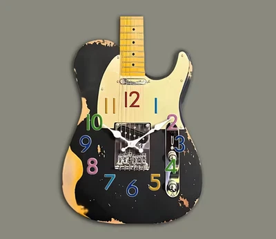 Telecaster Style Guitar Wall Clock - Time Accurate Clock - Wall Decor - Image 1 of 3