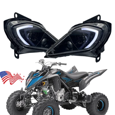 For Yamaha Raptor 700 700R 250 350 YFZ 450 450R 450X Set LED Headlight Assembly - Image 1 of 4