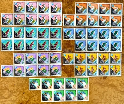 Mongolia 818-823, C66 / 1974 Water & Nature Protection Stamp Blocks / Used - Image 1 of 3