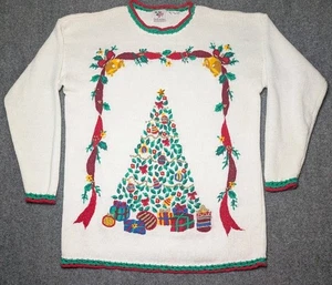 Suéter Cascanueces Vintage Para Mujer Mediano Vacaciones Árbol de Navidad Tejido - Imagen 1 de 12
