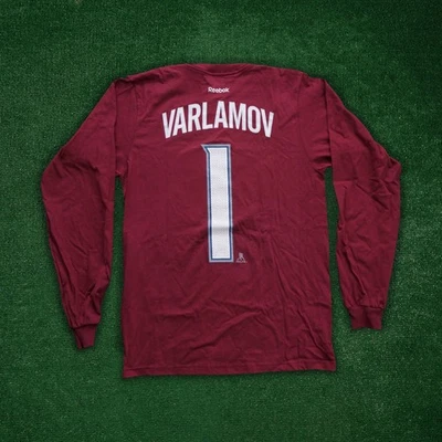 Camiseta deportiva manga larga Semyon Varlamov NHL Reebok para hombre Colorado Avalanche Foto 1 de 4