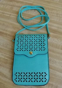 New Ashford Cell Phone Bag/Wallet With Touch Screen Turquoise Blue 7"x4.5"x1" - Photo 1 sur 4
