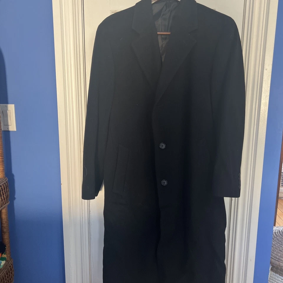 Abrigo largo clásico de invierno vintage Jones New York de lana y cachemir 42R para hombre Foto 1 de 4