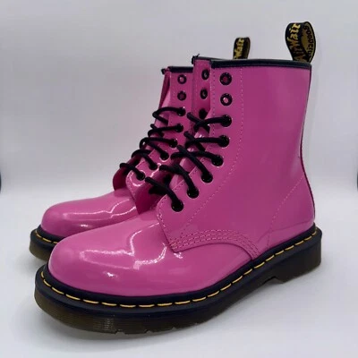 Botas Dr. Martens 1480 para mujer talla 7 charol rosa Foto 1 de 4