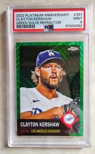 2022 Topps Chrome Platinum Clayton Kershaw /99 Green Wave Refractor PSA 9 Pop 1 - Picture 1 of 4