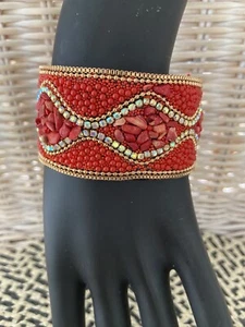 Armband Breit 3,5cm Boheme Ibiza Style Manschette Armreif Modeschmuck Armschmuck - Bild 1 von 8