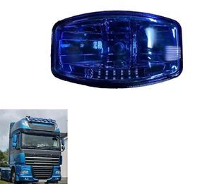 Lámpara puntual ABS ovalada negra jumbo de 9,5"" + LED azul para adaptarse a camión Scania Volvo DAF MAN - Imagen 1 de 4