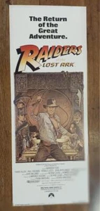 POSTER INSERTO ORIGINALE VINTAGE RAIDERS OF THE LOST ARK 1982 RR 14X36 ARROTOLATO - Foto 1 di 4