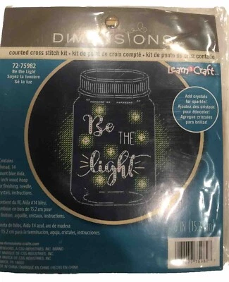 Dimensions Counted Cross Stitch Kit 6" Round-Be The Light (14 Count) 72-75982 - Image 1 of 2