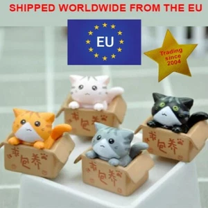 Christmas Gift Cat Figurine Cartoon Poor Box Cat Kitty Kitten Crafts Garden - Imagen 1 de 14