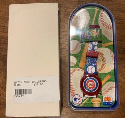Vintage MLB Chicago Cubs Sun Time kids watch - new in package - needs battery - Image 1 of 4