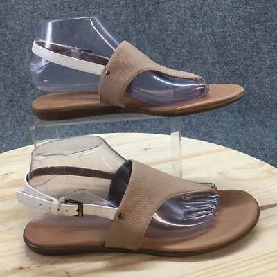 Sandalias A2 By Aerosoles para mujer 9 M Art Chlub tanga con tirantes beige imitación cuero Foto 1 de 4