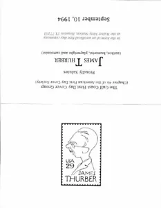 #2862 FD Program 29c James Thurber Stamp Unofficial Ceremony w\2FD - Picture 1 of 2