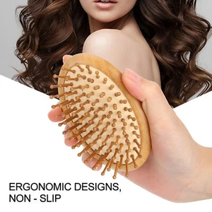 Wooden Scalp Massager Hair Massager Scalp Brush For Growth Head Wood Bamboo UK - Picture 1 of 12