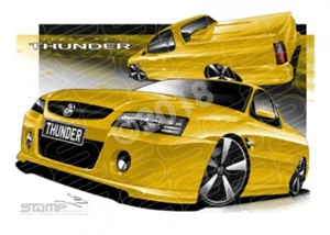 HOLDEN VZ II THUNDER SS UTE DEVIL YELLOW A3 FRAMED PRINT (HC672) - Picture 1 of 1