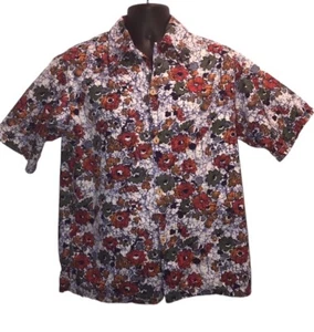 Vintage 60s/70s SEARS HAWAII FASHIONS Retro Floral Button Down Shirt ~ MCM - Bild 1 von 7